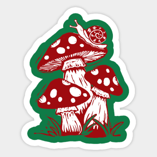 Mushrooms and Snail Sticker